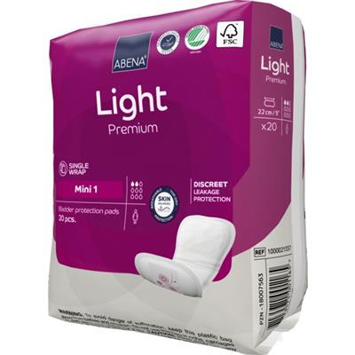 ASSORBENTI DONNA ABENA LIGHT MINI 1 PREMIUM 20pz 2 GOCCE