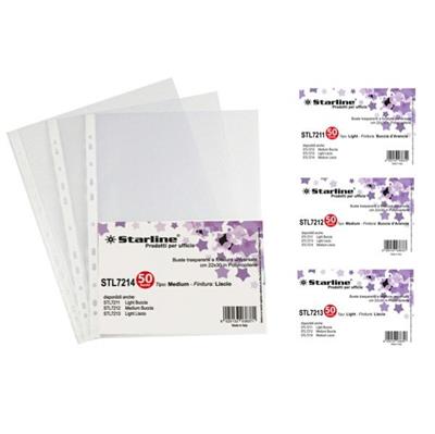 BUSTE TRASPARENTI LISCE A4 FORI 50pz