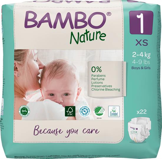 PANNOLINI BAMBO NATURE 1 2/4kg 22pz