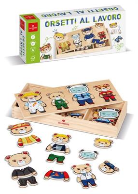 PUZZLE ORSETTI AL LAVORO IN LEGNO