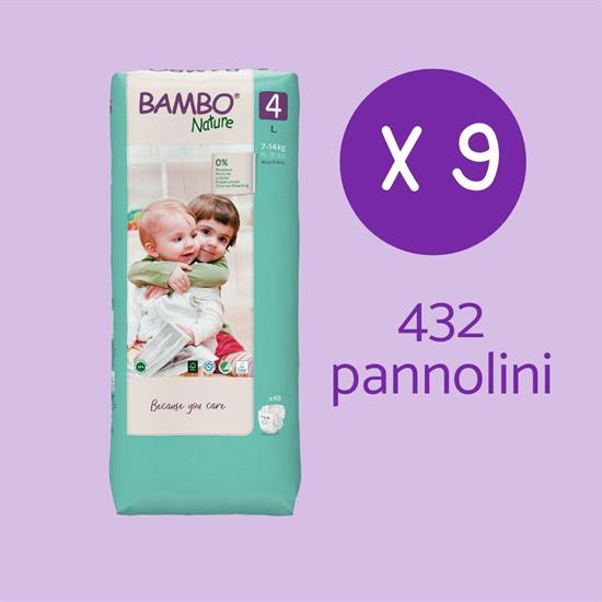 PACCO PROVA PANNOLINI BAMBO NATURE tg.4 432pz