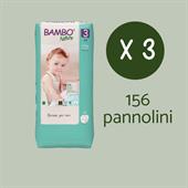 PACCO SCORTA PANNOLINI BAMBO NATURE tg.3 156pz
