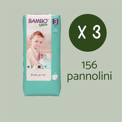 PACCO PROVA PANNOLINI BAMBO NATURE tg.3 156pz
