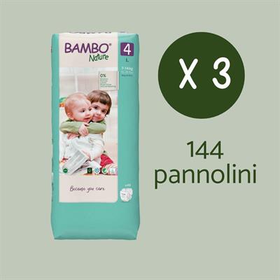 PACCO PROVA PANNOLINI BAMBO NATURE tg.4 144pz
