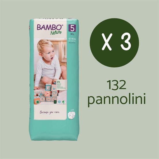 PACCO PROVA PANNOLINI BAMBO NATURE tg.5 132pz