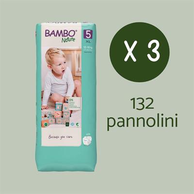 PACCO PROVA PANNOLINI BAMBO NATURE tg.5 132pz