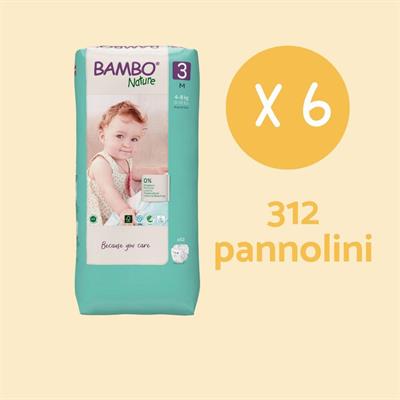 PACCO PROVA PANNOLINI BAMBO NATURE tg.3 312pz