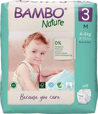 PANNOLINI BAMBO NATURE 3 MIDI 4/8kg 28pz