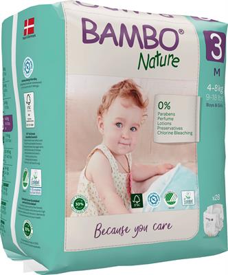 PANNOLINI BAMBO NATURE 3 MIDI 4/8kg 28pz