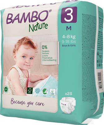 PANNOLINI BAMBO NATURE 3 MIDI 4/8kg 28pz