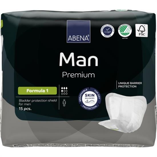 ASSORBENTI UOMO ABENA MAN FORMULA 1 PREMIUM 4 GOCCE 450ml 15pz