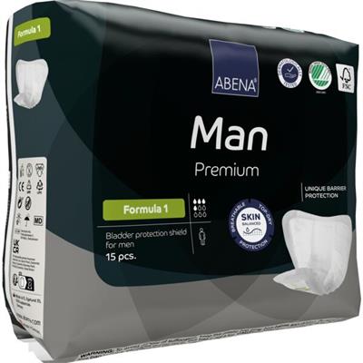 ASSORBENTI UOMO ABENA MAN FORMULA 1 PREMIUM 4 GOCCE 450ml 15pz
