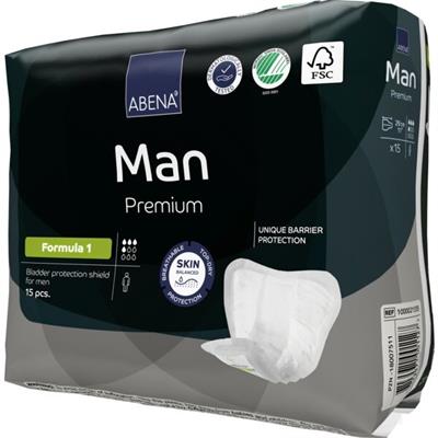 ASSORBENTI UOMO ABENA MAN FORMULA 1 PREMIUM 4 GOCCE 450ml 15pz