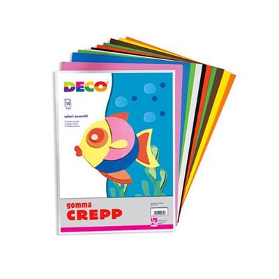 FOGLI GOMMA EVA 50x66cm 10pz COLORI ASSORTITI