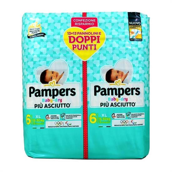PANNOLINI BABY DRY 6 15-30kg 13+13pz
