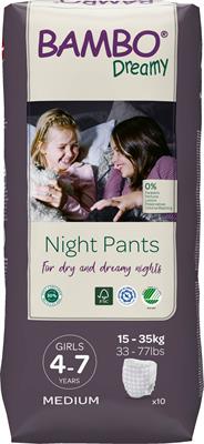 PANNOLINI PER LA NOTTE BAMBO DREAMY PANTS 4-7 GIRL 15/35kg 10pz