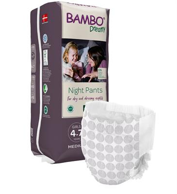 PANNOLINI PER LA NOTTE BAMBO DREAMY PANTS 4-7 GIRL 15/35kg 10pz