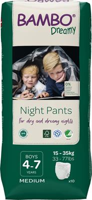 PANNOLINI PER LA NOTTE BAMBO DREAMY PANTS 4-7 BOY 15/35kg 10pz