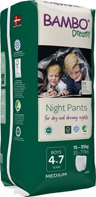 PANNOLINI PER LA NOTTE BAMBO DREAMY PANTS 4-7 BOY 15/35kg 10pz