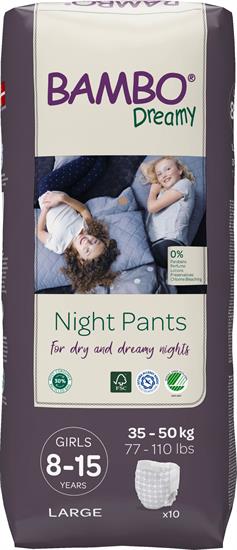 PANNOLINI PER LA NOTTE BAMBO DREAMY PANTS 8-15 GIRL 35/50kg 10pz