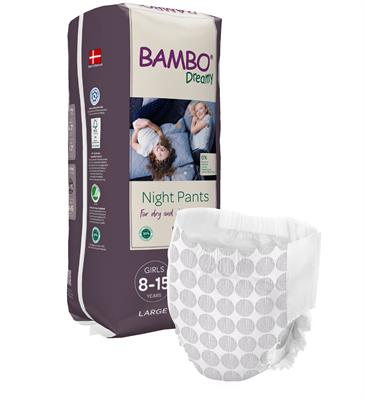 PANNOLINI PER LA NOTTE BAMBO DREAMY PANTS 8-15 GIRL 35/50kg 10pz