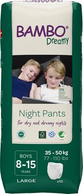 PANNOLINI PER LA NOTTE BAMBO DREAMY PANTS 8/15 BOY 35/50kg 10pz