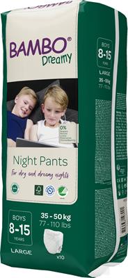 PANNOLINI PER LA NOTTE BAMBO DREAMY PANTS 8/15 BOY 35/50kg 10pz