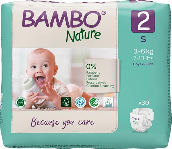 PANNOLINI BAMBO NATURE 2 3/6kg 30pz