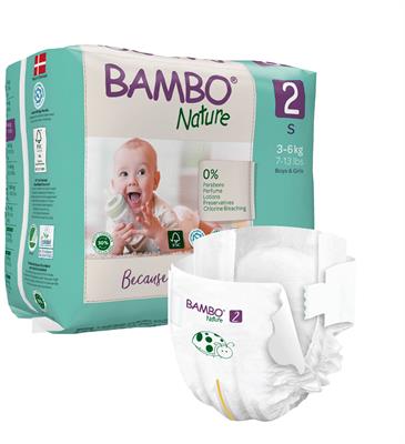 PANNOLINI BAMBO NATURE 2 3/6kg 30pz