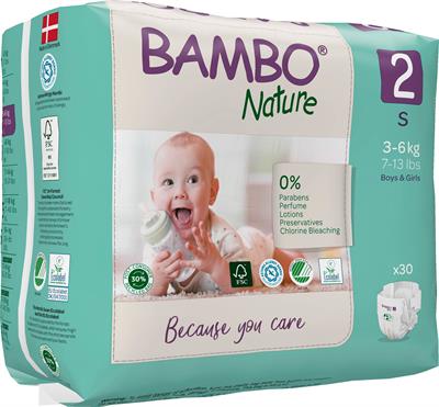 PANNOLINI BAMBO NATURE 2 3/6kg 30pz