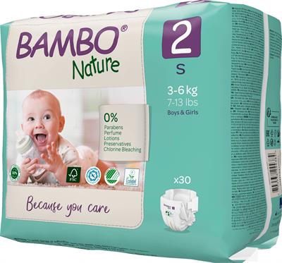 PANNOLINI BAMBO NATURE 2 3/6kg 30pz
